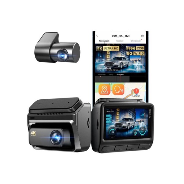 DDPAI Z60 3-Channel 4K Front + 2K + 1080P Dash Camera