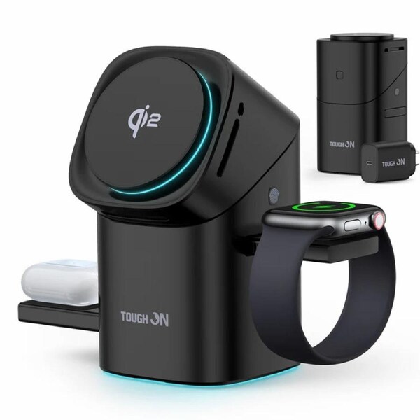 Tough On MagPro Qi2 3-in-1 Wireless Charger for Apple iPhone Watch AirPods
