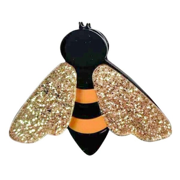 Urban Iris Glitter Bee Brooch Pin Kids/Women's Clothing Jewellery Yellow