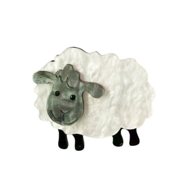 Urban Iris Sheep Brooch Pin Badge Kids/Women's Clothing Jewellery White