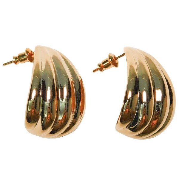Urban Carla Shell Hoop Earrings Women's Fashion Elegant Party Jewellery Gold