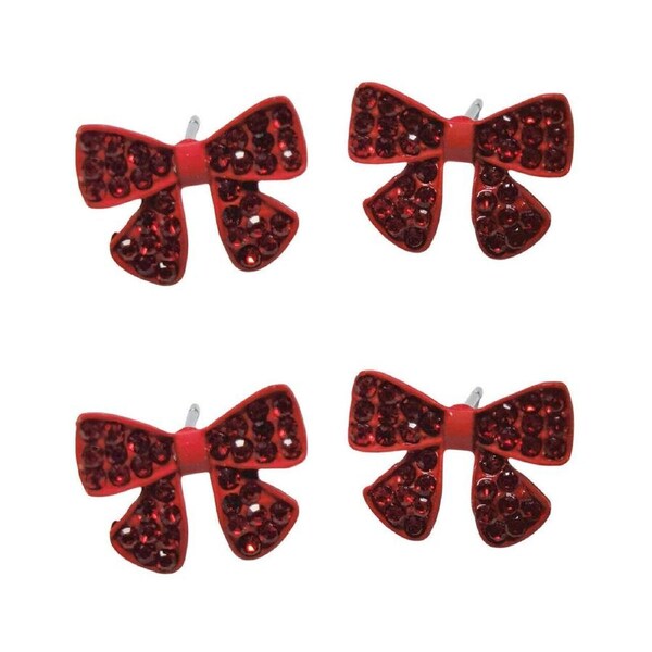 2PK Urban Bow Stud Earrings Women's Girls Fashion Casual Party Jewellery Red