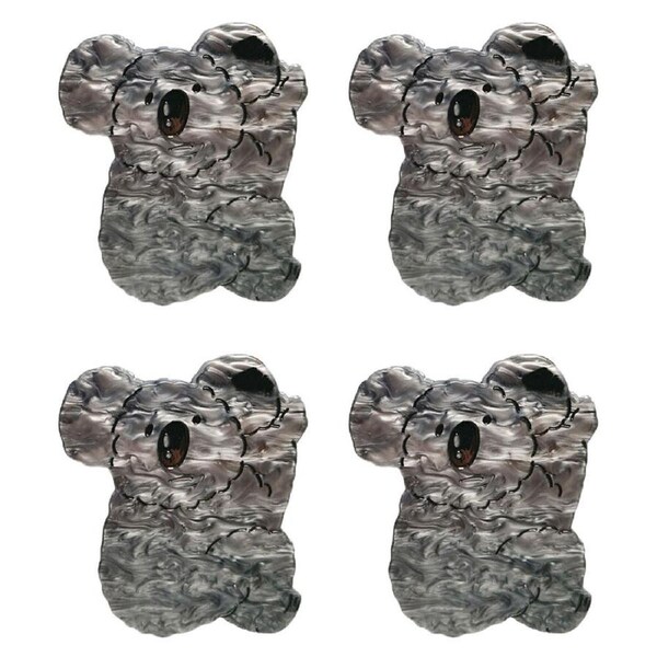 4PK Urban Koala Claw Clip Clamp Ponytail Women's Hair Barrette Accessory Grey