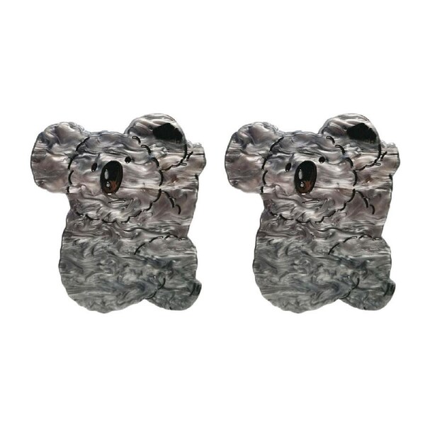 2PK Urban Koala Claw Clip Clamp Ponytail Women's Hair Barrette Accessory Grey