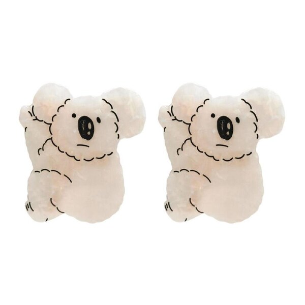 2PK Urban Koala Claw Clip Clamp Ponytail Women's Hair Barrette Accessory White