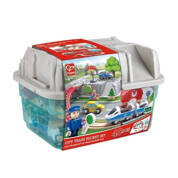 Hape City Train Bucket Set