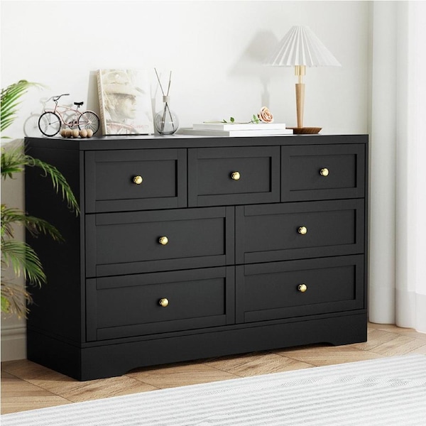 Artiss 7 Chest of Drawers Dresser Hamptons Black