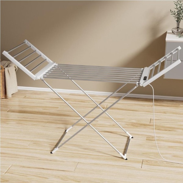 24H Timer Devanti Foldable Electric Heated Towel Rail Rack with