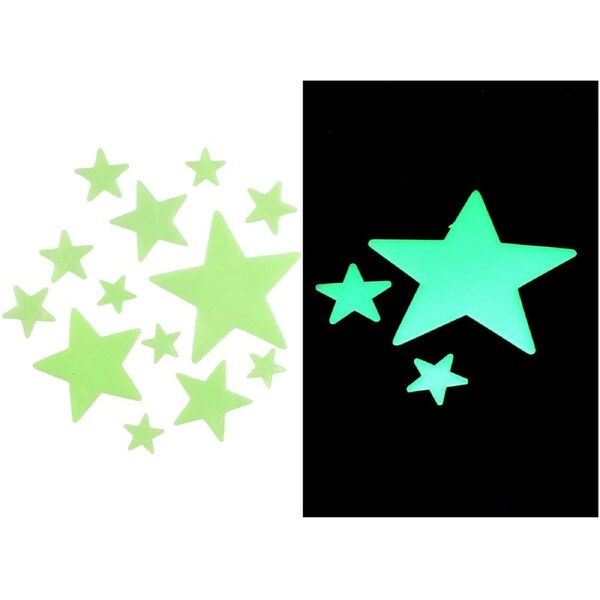 12Pcs Glow in the Dark Stars Assorted Sizes