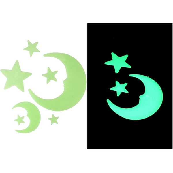 7Pcs Glow in the Dark Moon & Stars