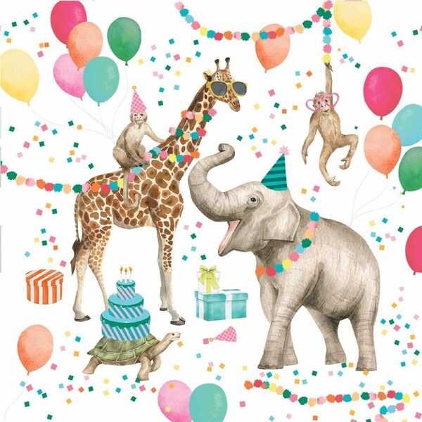 Wild Party Animals Large Napkins / Serviettes (Pack of 20)