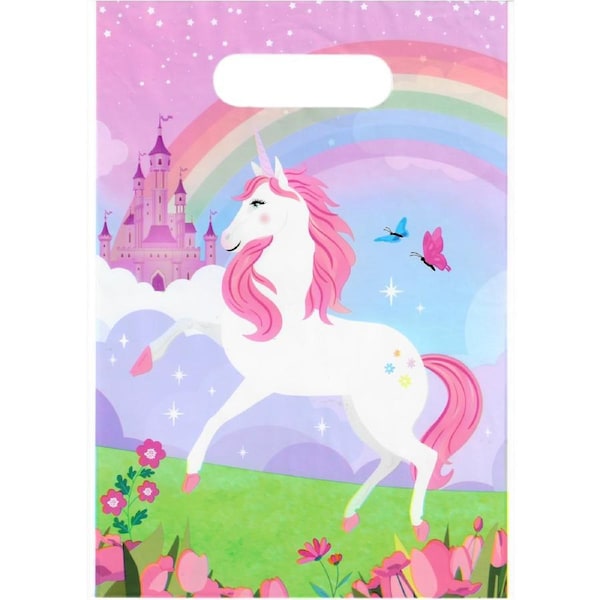 Mystical Unicorn Plastic Lolly / Treat Bags (Pack of 8)