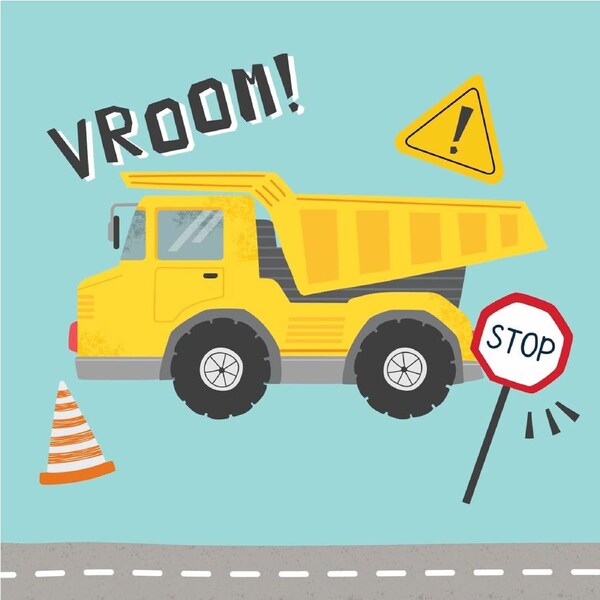 Construction Road Works Party Large Napkins / Serviettes (Pack of 20)