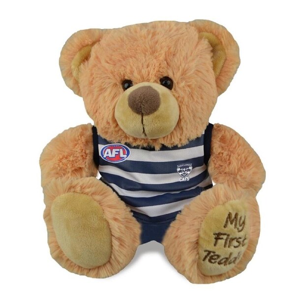AFL First Teddy Plush 23cm Geelong Cats Official Collectibles, Korimco 250236175