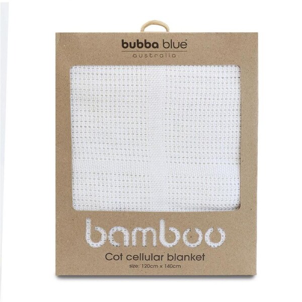Bubba Blue Bamboo Cot Size Cellular Baby/Newborn/Infant Blanket Bedding