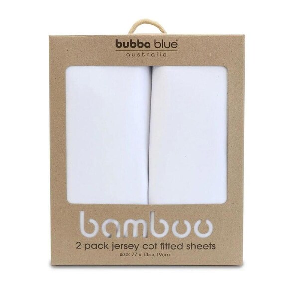 2pc Bubba Blue Cot Soft Jersey Fitted Sheets Baby/Infant Bedding 77x135cm