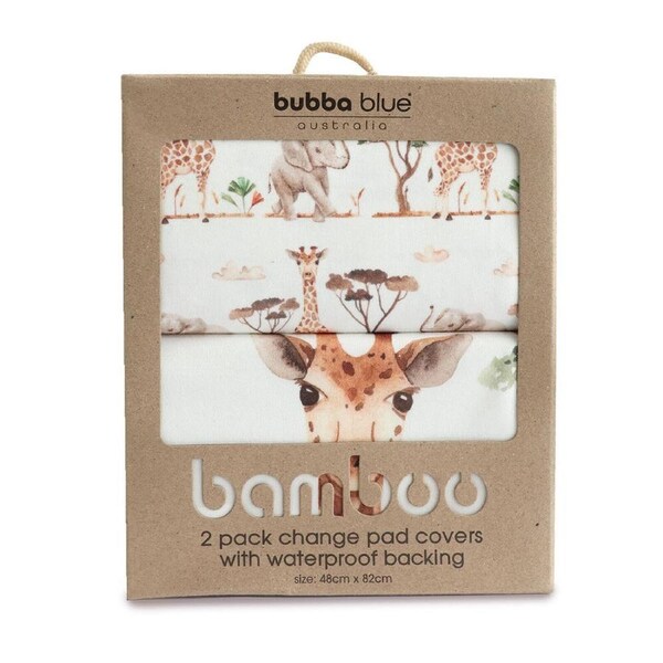 2pc Bubba Blue Bamboo Adventure Soft Jersey Baby Change Mat Covers 48x82cm
