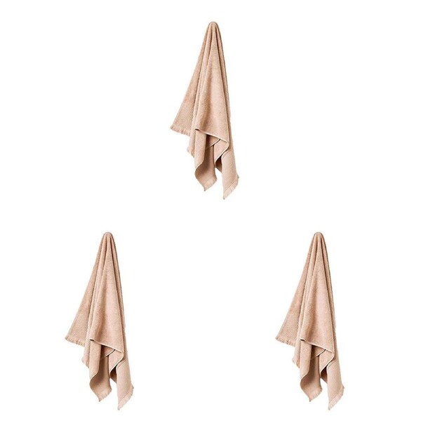 3PK Linen House Aria Nude Cotton/Bamboo Quick Dry Soft Hand Towel 40x71cm Pink