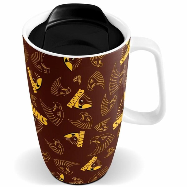 Hawthorn Hawks AFL Ceramic Travel Coffee Mug Cup with Handle