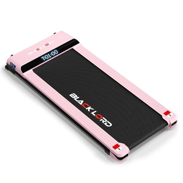BLACK LORD Treadmill Electric Under Desk Walking Pad 410mm Pink w/ Smart Watch