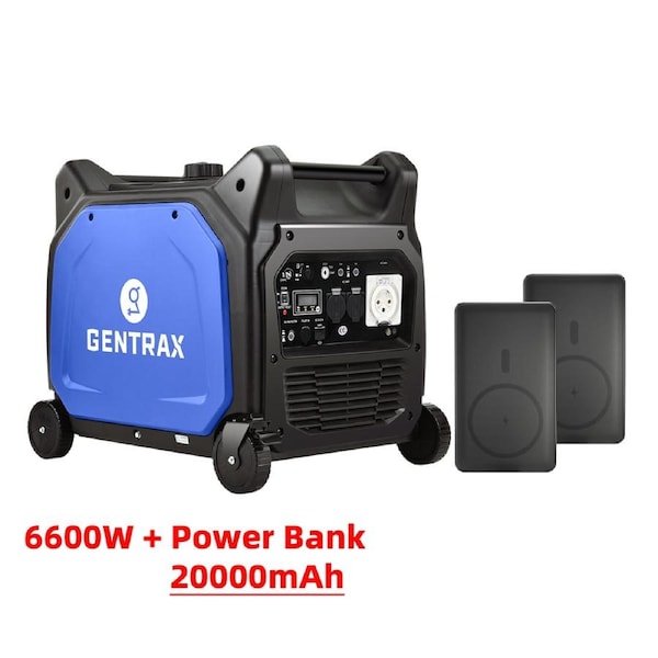 GENTRAX GT6600 Inverter Generator + 20000mAh Power Bank