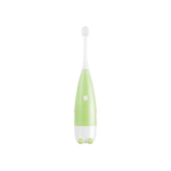 Household Baby Electric Toothbrush Cartoon Children Electric Soft Tooth Brush With 2 Brush Heads-Green