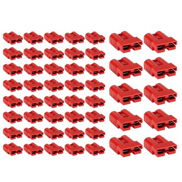 Atem Power 50Pcs Red Anderson Style Plug Connectors 50 AMP 6AWG DC Power 12-24V