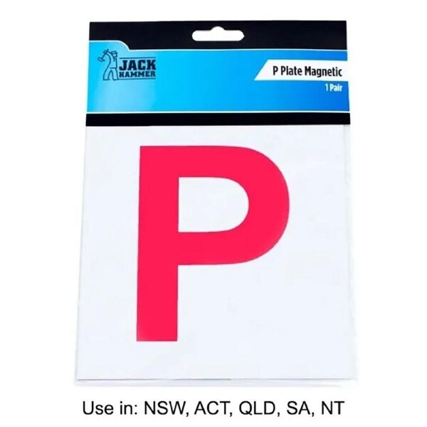 Jack Hammer Magnetic Red P Plates (1 Pair), EJF JH700894