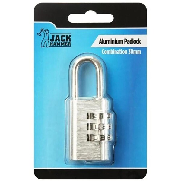 Jack Hammer Aluminium Combination Padlock 30mm, EJF JH701023