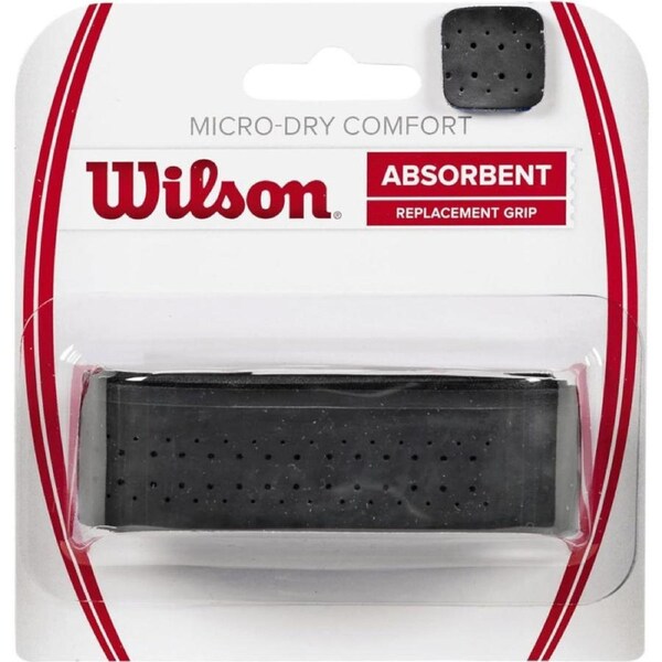 Wilson Micro-Dry Comfort Replacement Grip, Tennis Racket Grip Tape , Dry Feel Tennis Grip - Tennis Overgrip Grip Tape