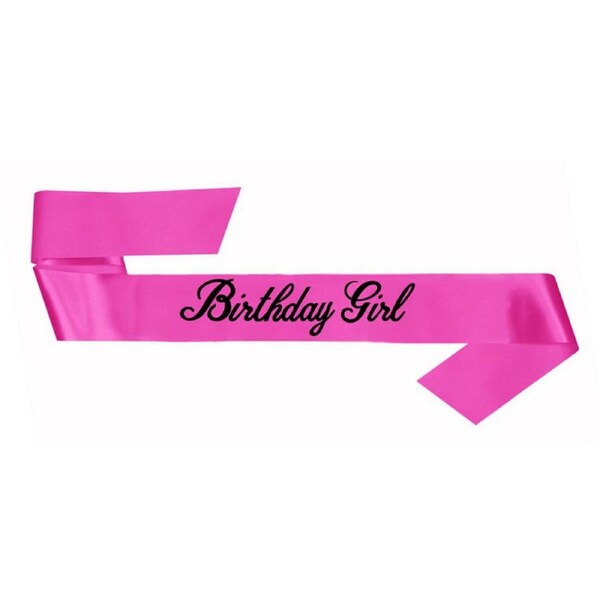 Birthday Girl Hot Pink Satin Sash