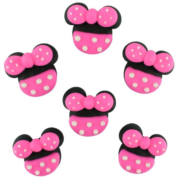 Minnie Mouse Edible Sugar Cupcake Decorations (Pack of 6)