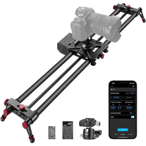 NEEWER ER1-120 120cm Carbon Fiber Motorized Camera Slider with App Control & Remote