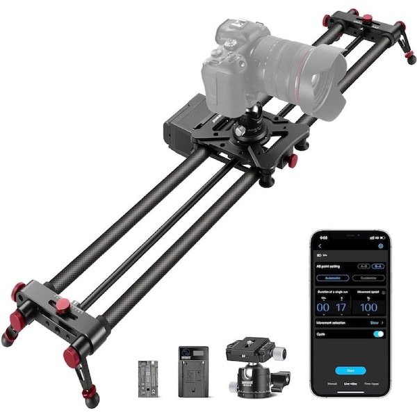 NEEWER ER1-100 100cm Carbon Fiber Motorized Camera Slider with App Control