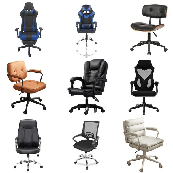Home Office Chair Computer Swivel PU Leather Recliner Mesh Chair 1845