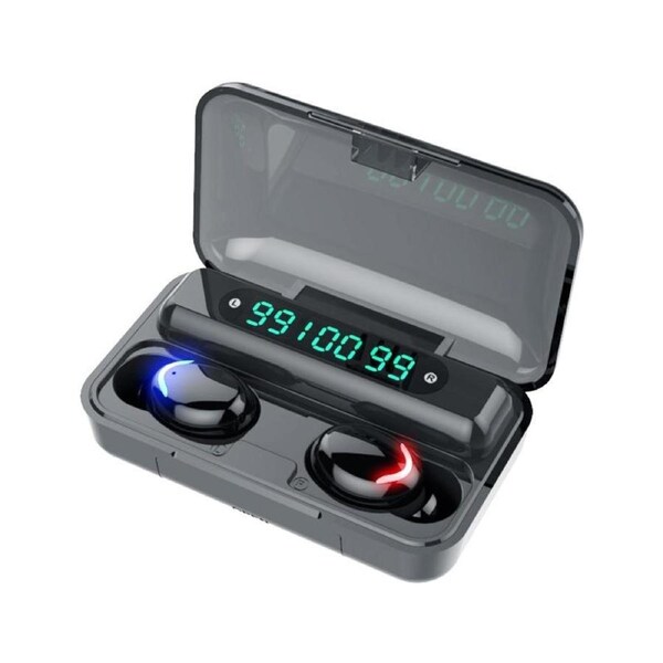 Wireless Noise-Cancelling Earbuds With Triple Display - Black