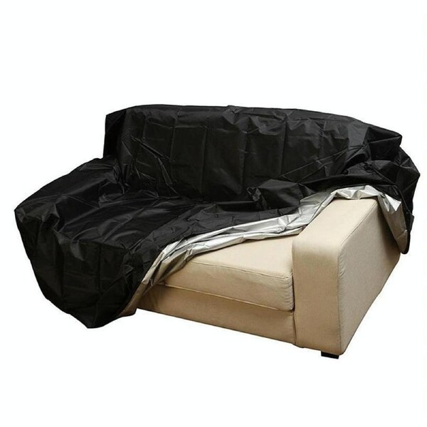 Waterproof Outdoor Bench Cover - Fits 2 Seats - 134X66X89Cm - Black / Silver