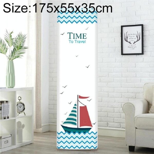 Vertical Cabinet Air Conditioning Cover - All-Inclusive Fabric - 175X55X35Cm - Sailboat Design