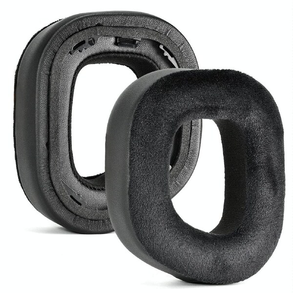 Pair Of Plush Earmuffs For Corsair Hs80 Rgb Headphones - Leather & Velvet