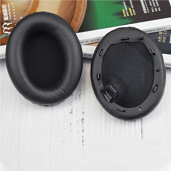 2-Pack Leather Earpads For Sony Wh-1000Xm4 - Black With Buckle