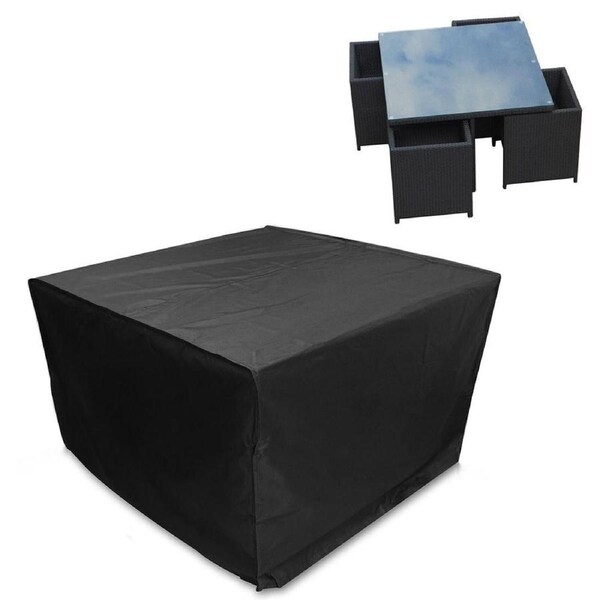 Outdoor Furniture Set Cover - Waterproof Anti-Uv Dust-Proof - 210D Oxford Cloth - 123X123X74Cm - Black