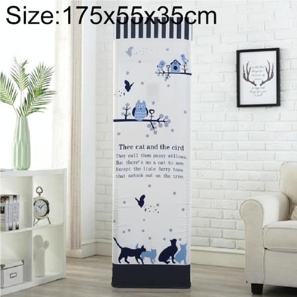 Cat And Bird Fabric Dust Cover For Vertical Cabinet Ac - 175X55X35Cm - All-Inclusive