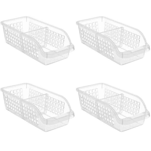 4pcs Refrigerator Storage Box Transparent Plastic Household Organizer Kitchen