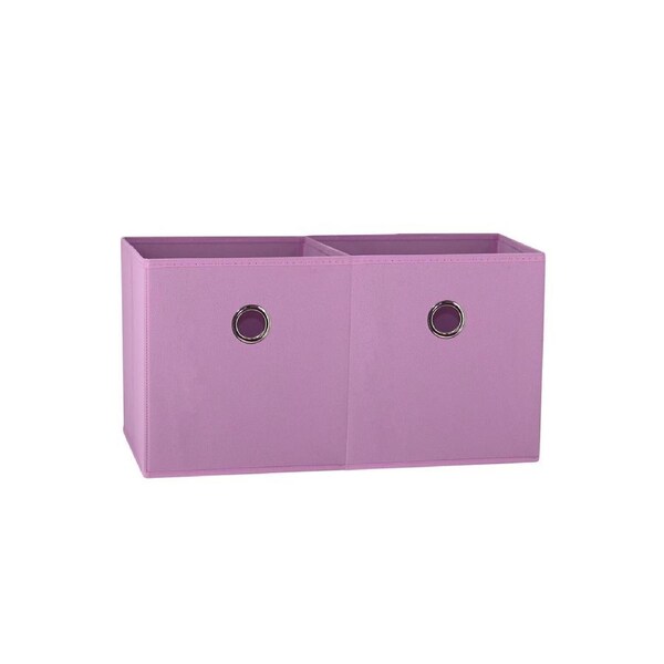 SORTI 27x28x27 CM Light Pink 2X Pack Foldable Folding Storage Cube Storage Box Bookcase Fabric Cube Toy Organiser