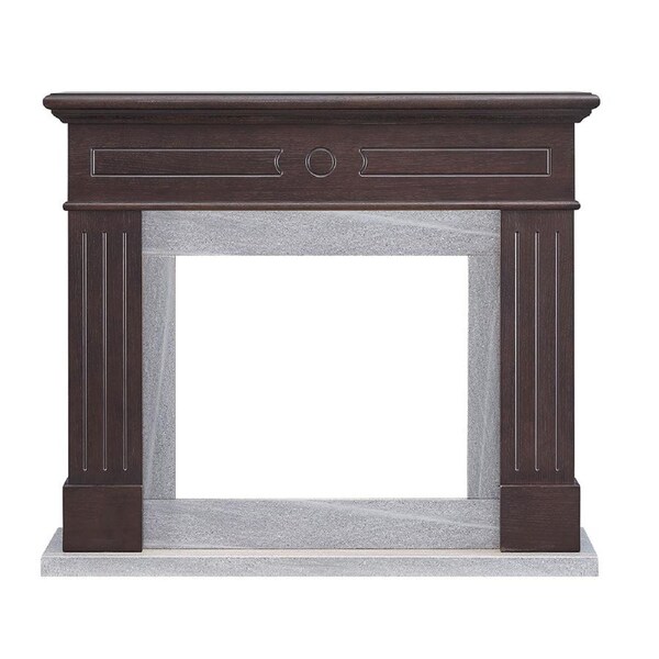 Aura Electric Fireplace Heater Espresso Oak Mantel