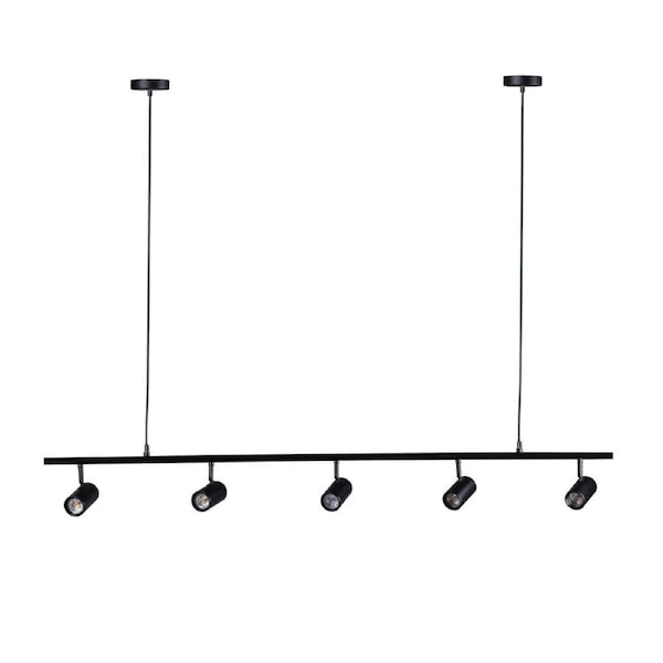 Soleil 5-Light Adjustable Spotlight Hanging Pendant Lamp Black