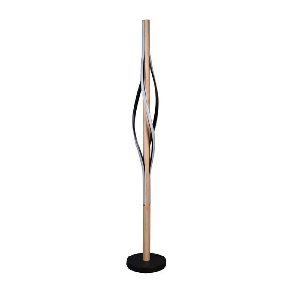 Randy Sleek Curvy LED Standing Floor Light Lamp Black/Wood