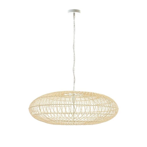 Lona Spheroid Bamboo Rattan Hanging Pendant Light Lamp Large Natural