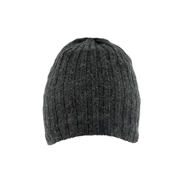 Dents Mens Lambswool Blend Knitted Beanie Hat - Charcoal Large