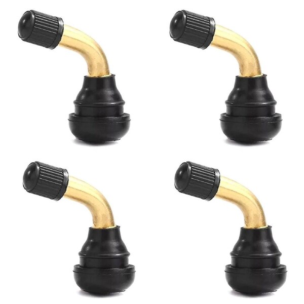 TDR 4pcs PVR50 Tubeless Tyre Valve Stem Bent for Electric Scooter Rim Wheel 12mm Seat 9.5mm 10mm Valve Hole Rubber Aluminum Alloy